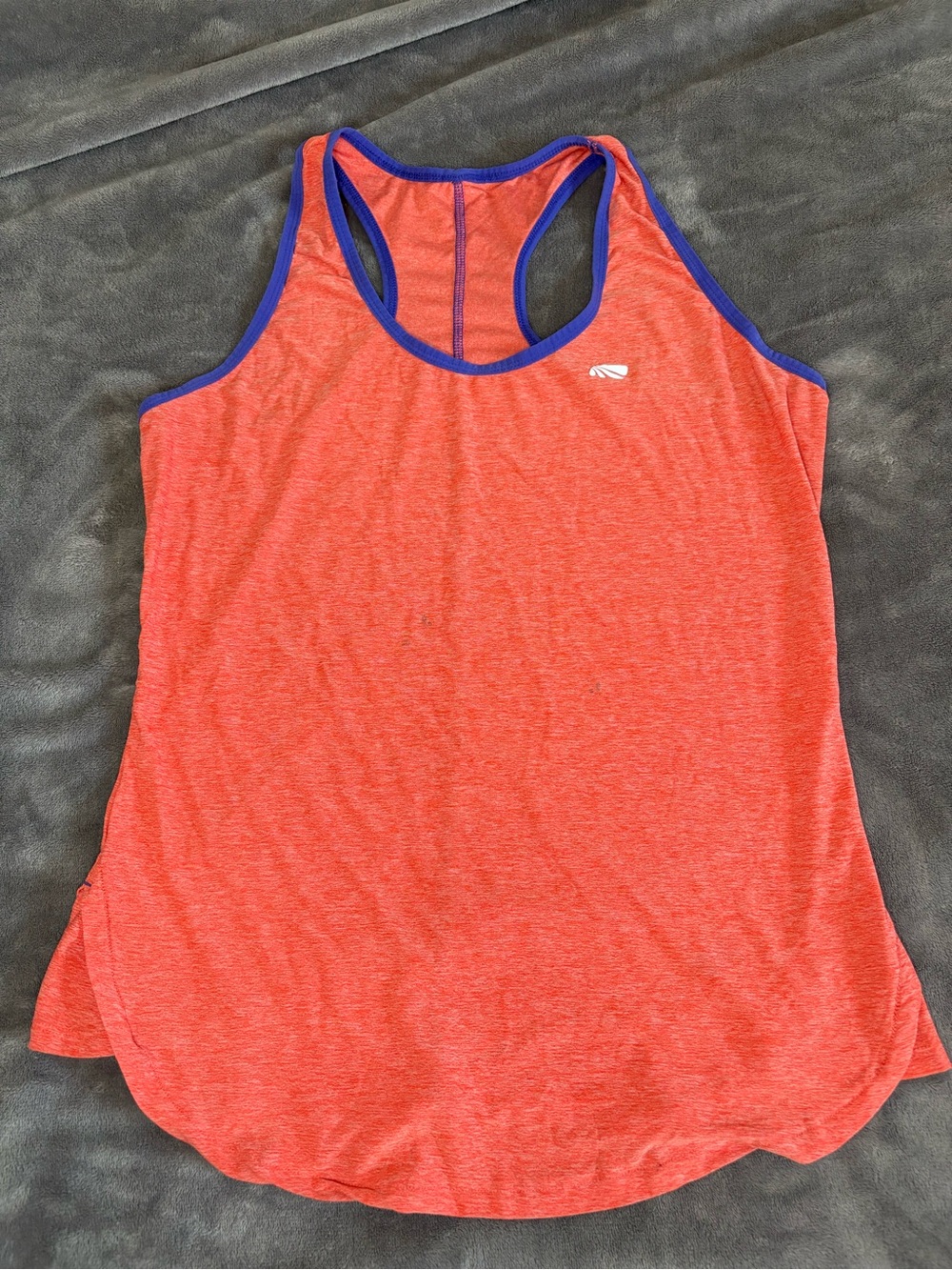 Women’s Red Racerback Tank Top with Blue Trim
